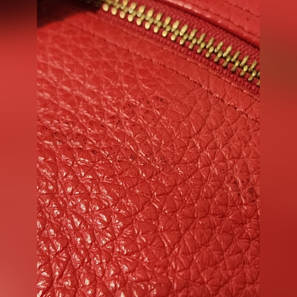 Coach Hadley Luxe Grain Leather Zip Satchel Red - Picture 10 of 14